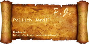 Pollich Jenő névjegykártya